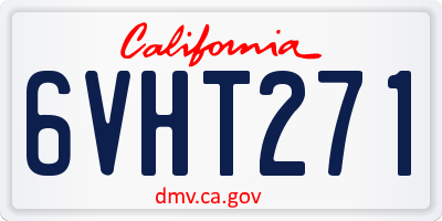 CA license plate 6VHT271
