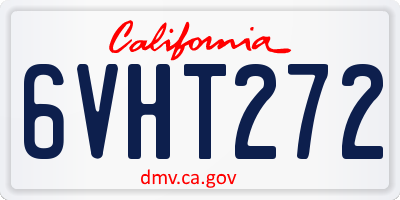 CA license plate 6VHT272