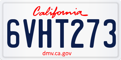 CA license plate 6VHT273