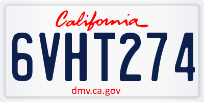 CA license plate 6VHT274