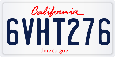 CA license plate 6VHT276