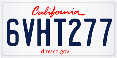 CA license plate 6VHT277