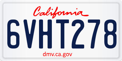 CA license plate 6VHT278