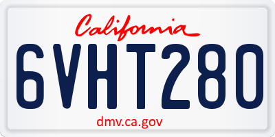 CA license plate 6VHT280