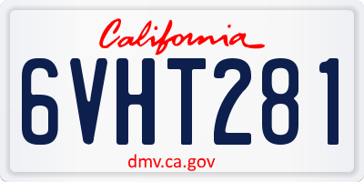 CA license plate 6VHT281