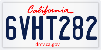 CA license plate 6VHT282