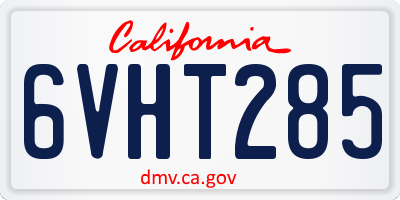 CA license plate 6VHT285