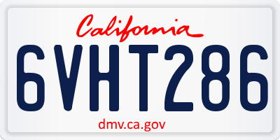 CA license plate 6VHT286