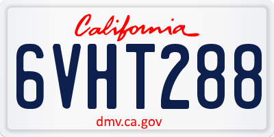 CA license plate 6VHT288