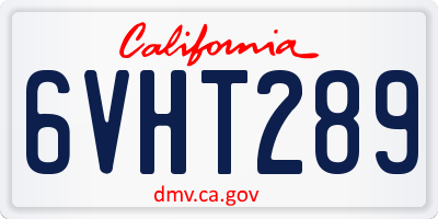 CA license plate 6VHT289