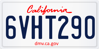 CA license plate 6VHT290