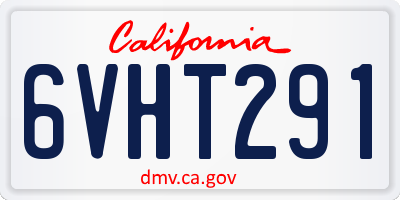 CA license plate 6VHT291