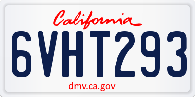 CA license plate 6VHT293