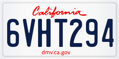 CA license plate 6VHT294