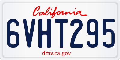 CA license plate 6VHT295