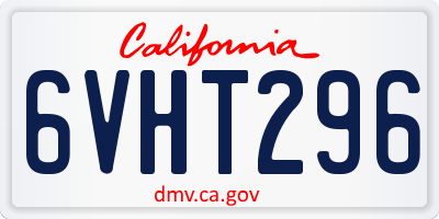 CA license plate 6VHT296