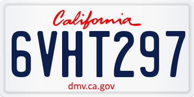 CA license plate 6VHT297