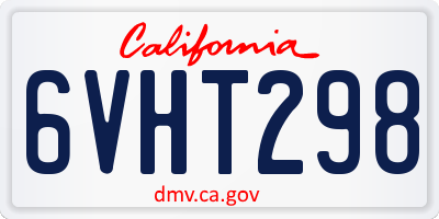 CA license plate 6VHT298