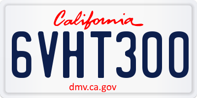 CA license plate 6VHT300