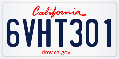 CA license plate 6VHT301