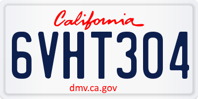 CA license plate 6VHT304
