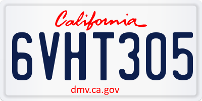 CA license plate 6VHT305