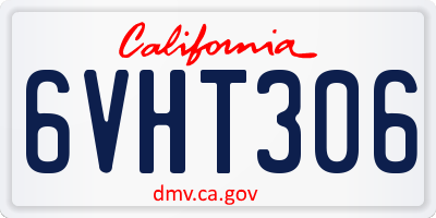CA license plate 6VHT306