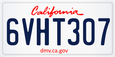 CA license plate 6VHT307