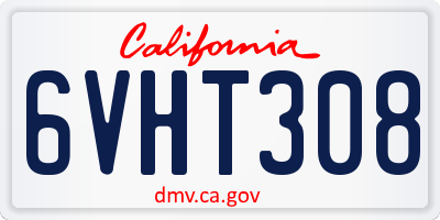 CA license plate 6VHT308