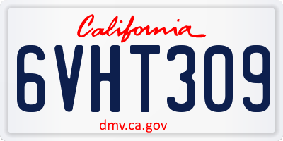 CA license plate 6VHT309
