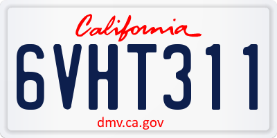CA license plate 6VHT311