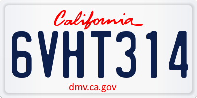 CA license plate 6VHT314