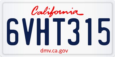 CA license plate 6VHT315