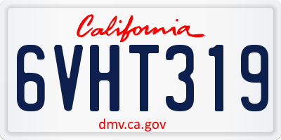 CA license plate 6VHT319