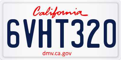 CA license plate 6VHT320