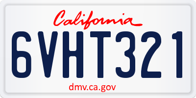 CA license plate 6VHT321