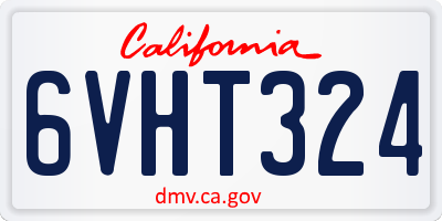 CA license plate 6VHT324