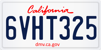 CA license plate 6VHT325