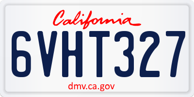 CA license plate 6VHT327