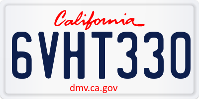 CA license plate 6VHT330