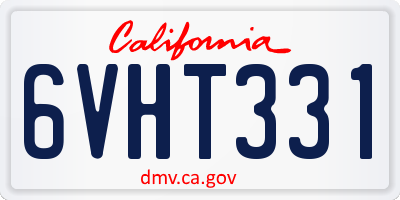 CA license plate 6VHT331