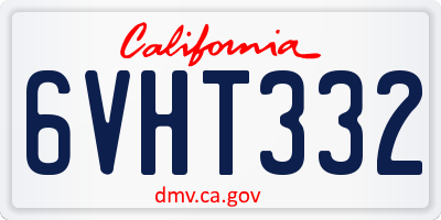 CA license plate 6VHT332