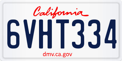 CA license plate 6VHT334