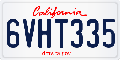 CA license plate 6VHT335