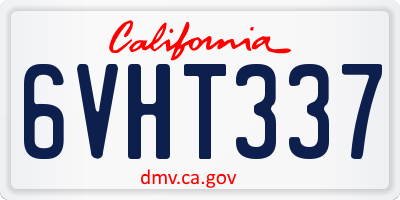 CA license plate 6VHT337