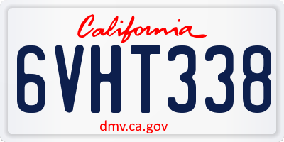 CA license plate 6VHT338