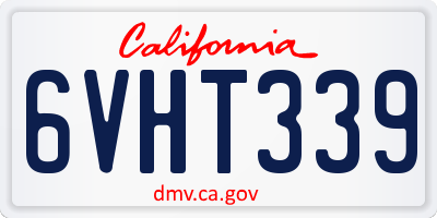 CA license plate 6VHT339