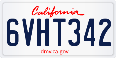 CA license plate 6VHT342