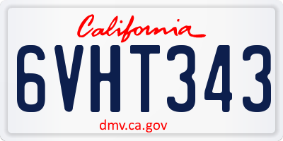 CA license plate 6VHT343