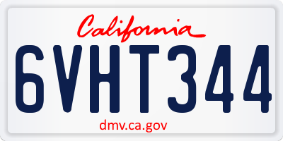 CA license plate 6VHT344